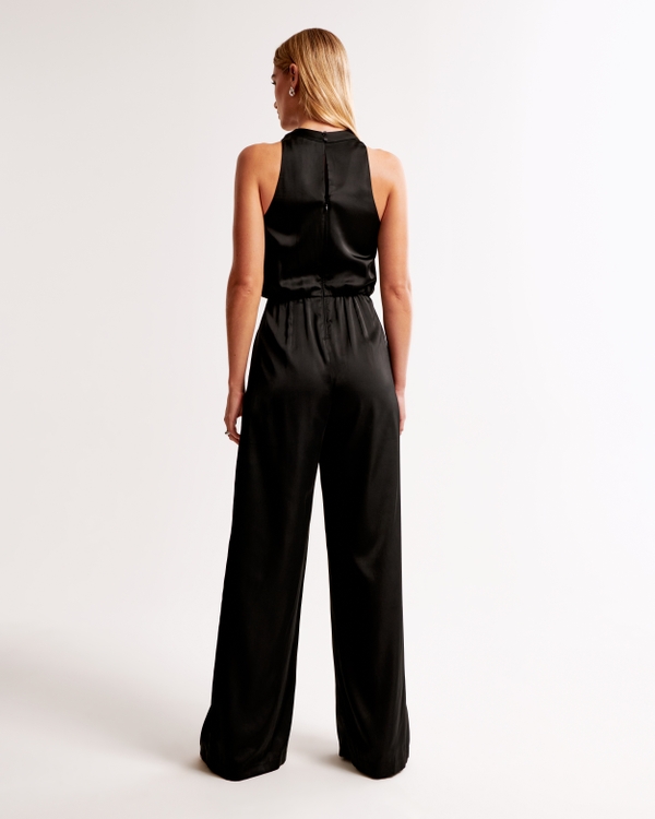 High-Neck Draped Jumpsuit