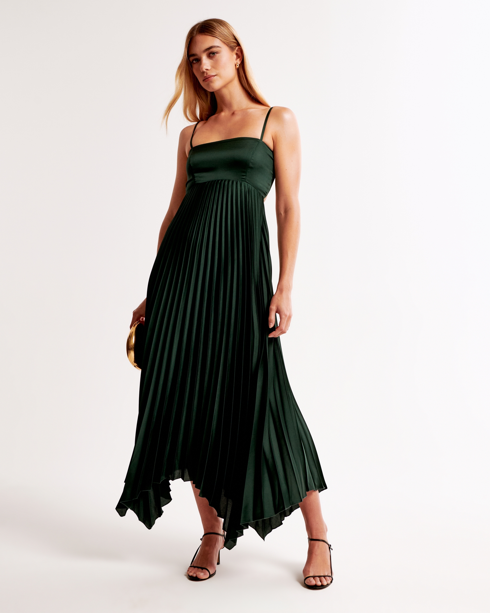 the a&f giselle pleat release midi dress A&F Giselle Pleat Release Midi Dress by Abercrombie and Fitch