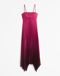 The A&F Giselle Clasp-Back Pleated Midi Dress