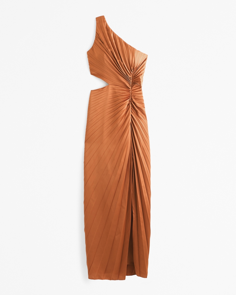 Orange cut out one shoulder dress best sale