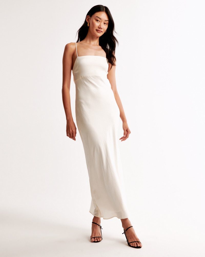 Femme Robe maxi à encolure cagoule et nœud dans le dos Julia A&F | Femme Robes et combinaisons | Abercrombie.com