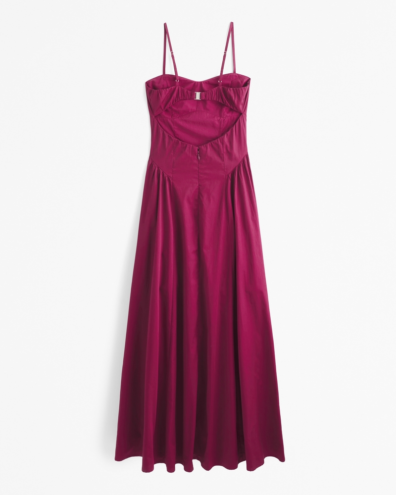Dipped-Waist Sweetheart Maxi Dress