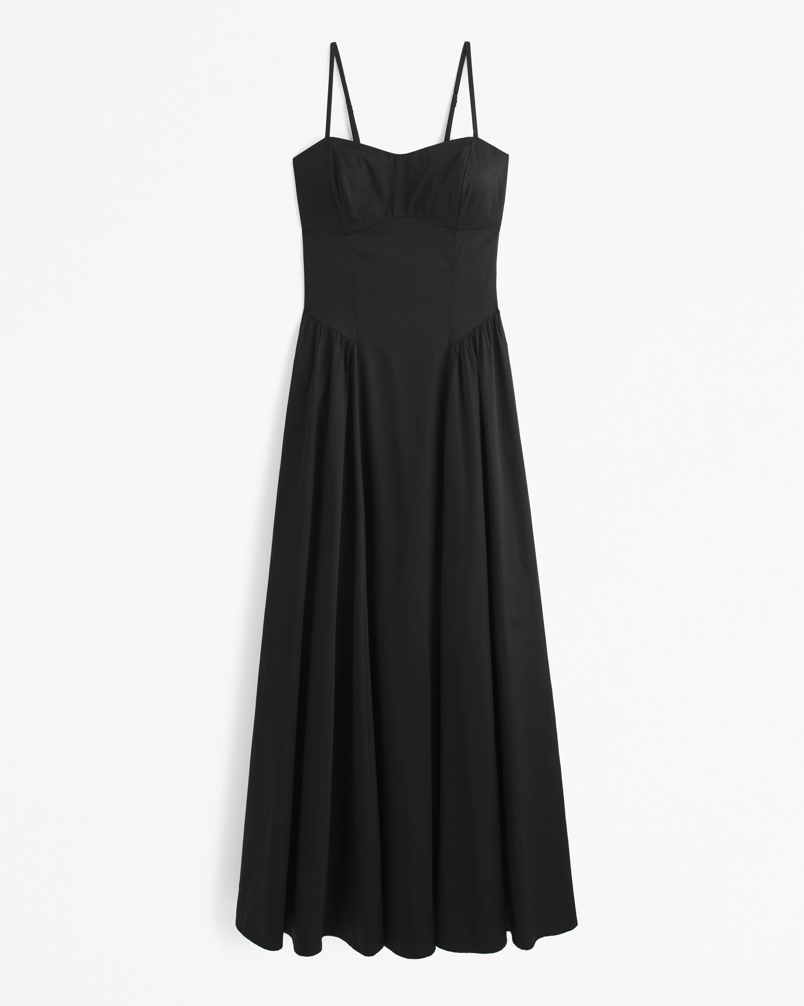 Dipped-Waist Sweetheart Maxi Dress