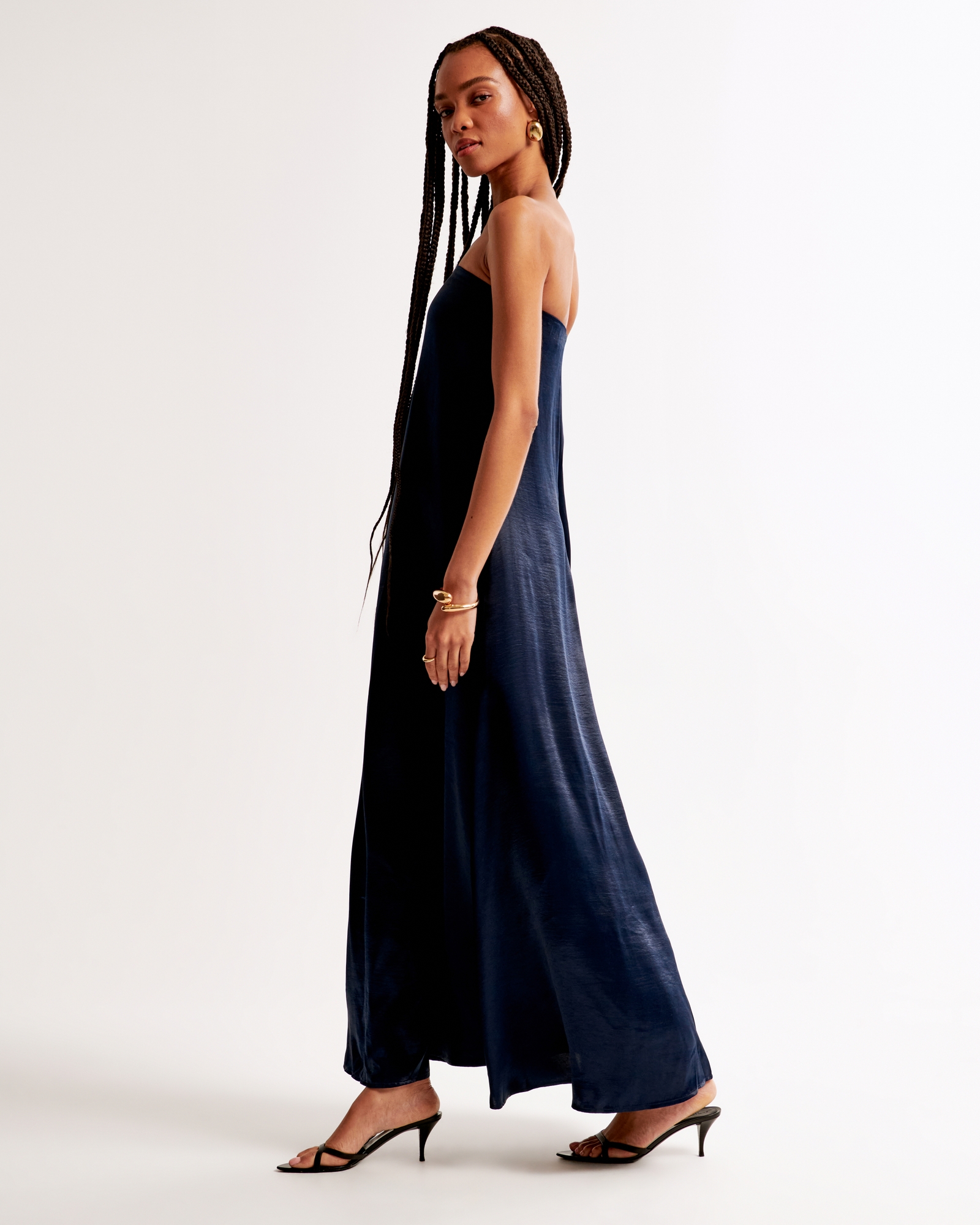 Strapless Trapeze Maxi Dress