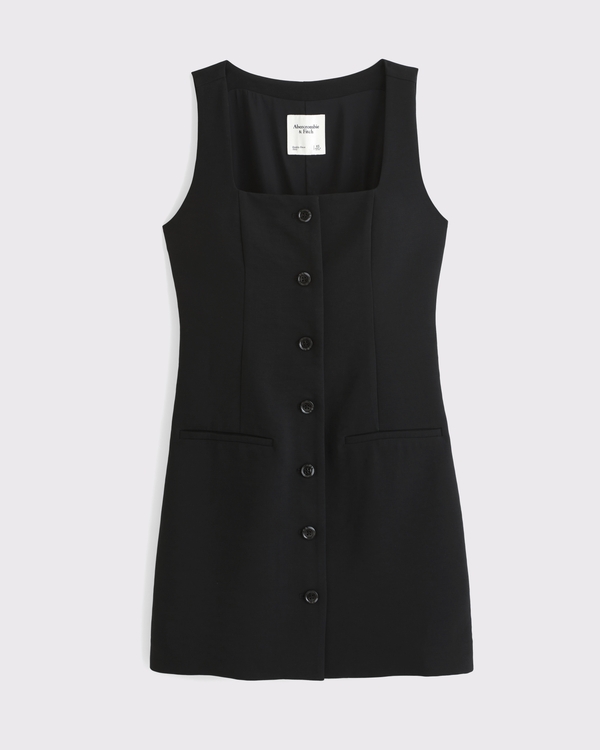 The A&F Mara Squareneck Vest Mini Dress, Black view 1