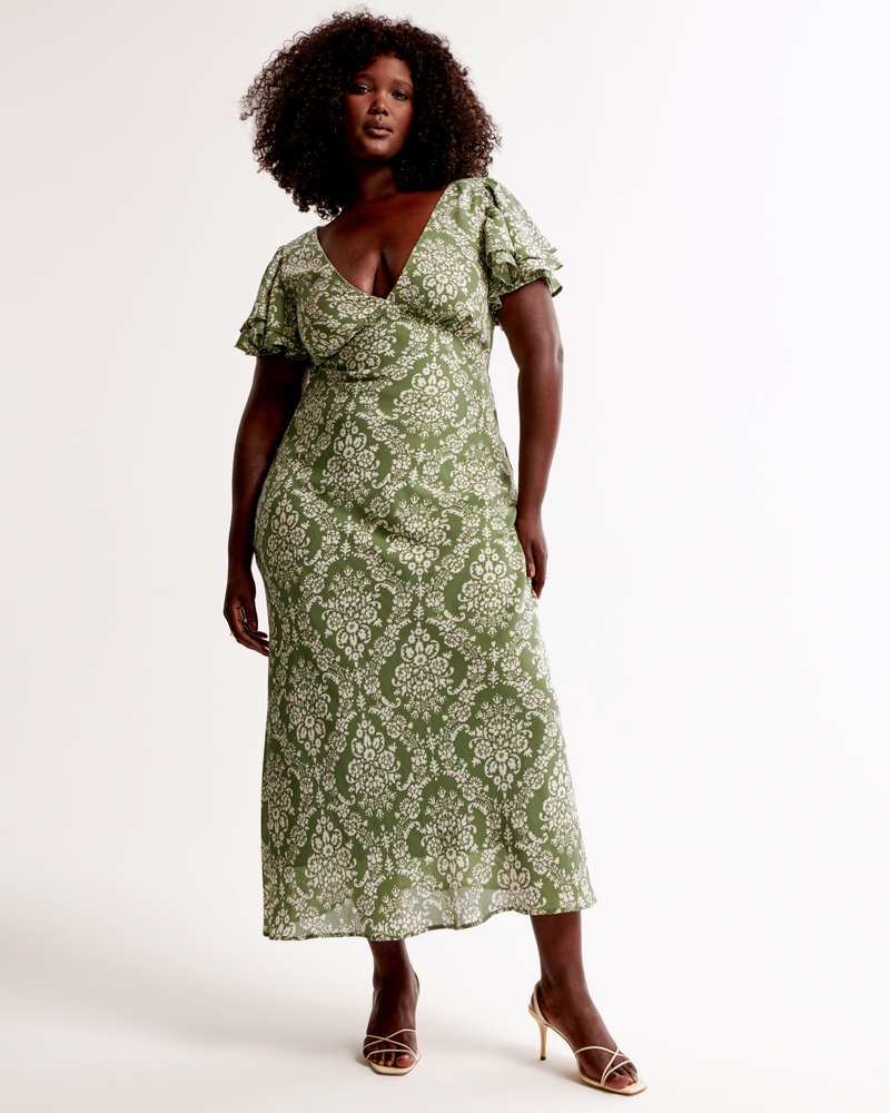 Women's Ruffle Sleeve Maxi Dress Women's Clearance - Main Image