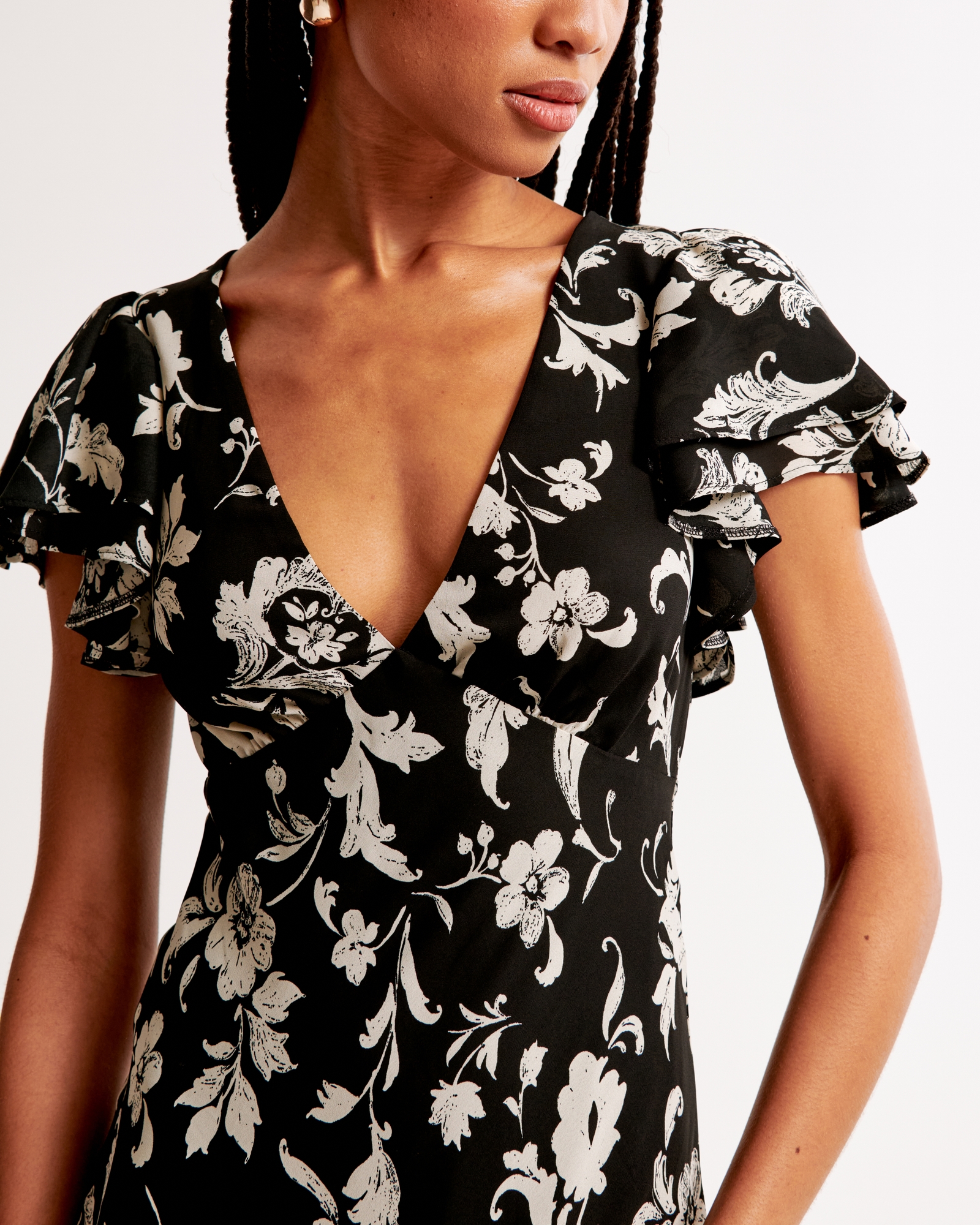 Ruffle Sleeve Maxi Dress