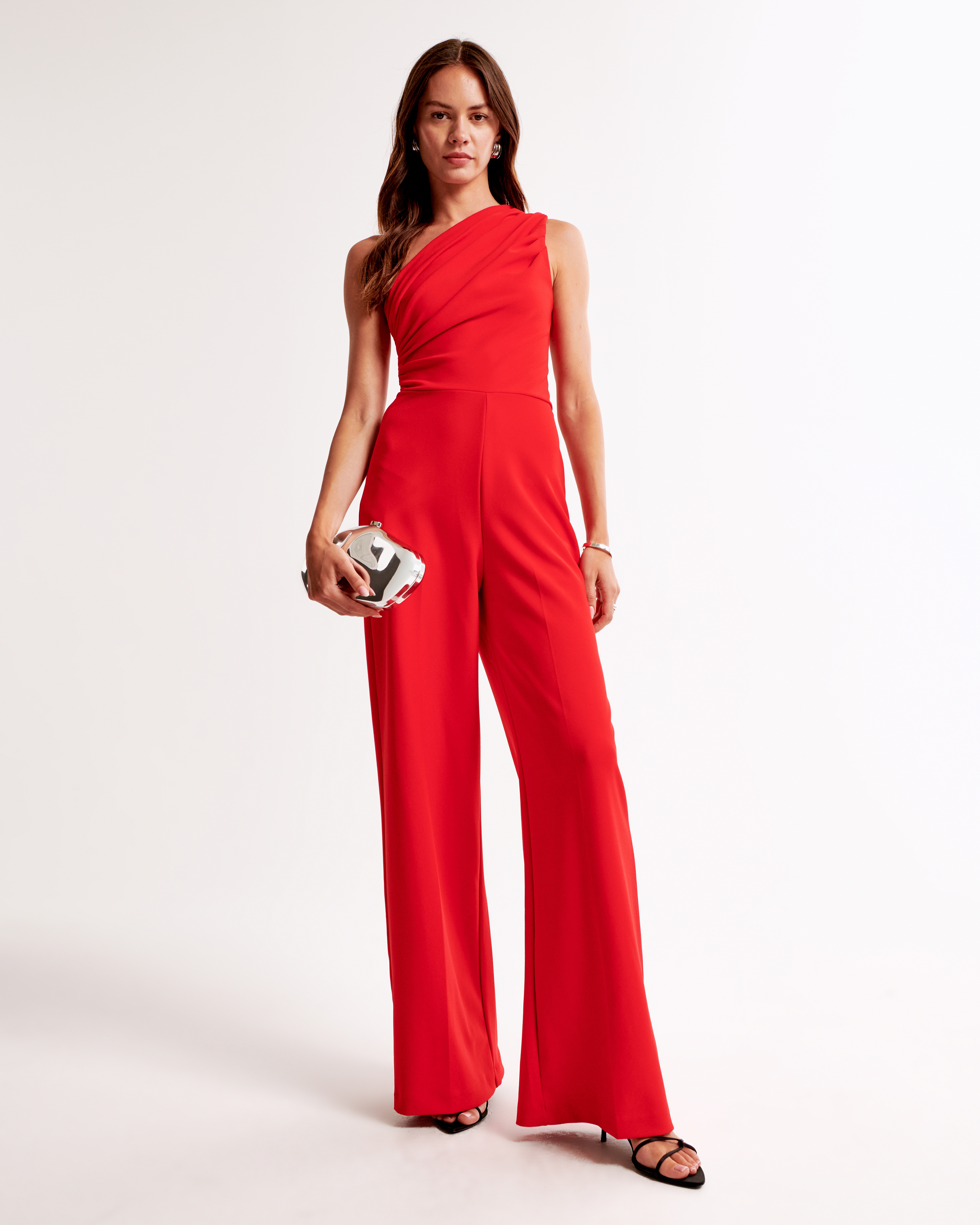 Crepe one shoulder jumpsuit on sale