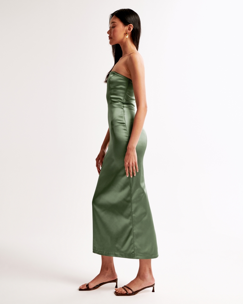 Strapless Satin Sculpt Maxi Dress