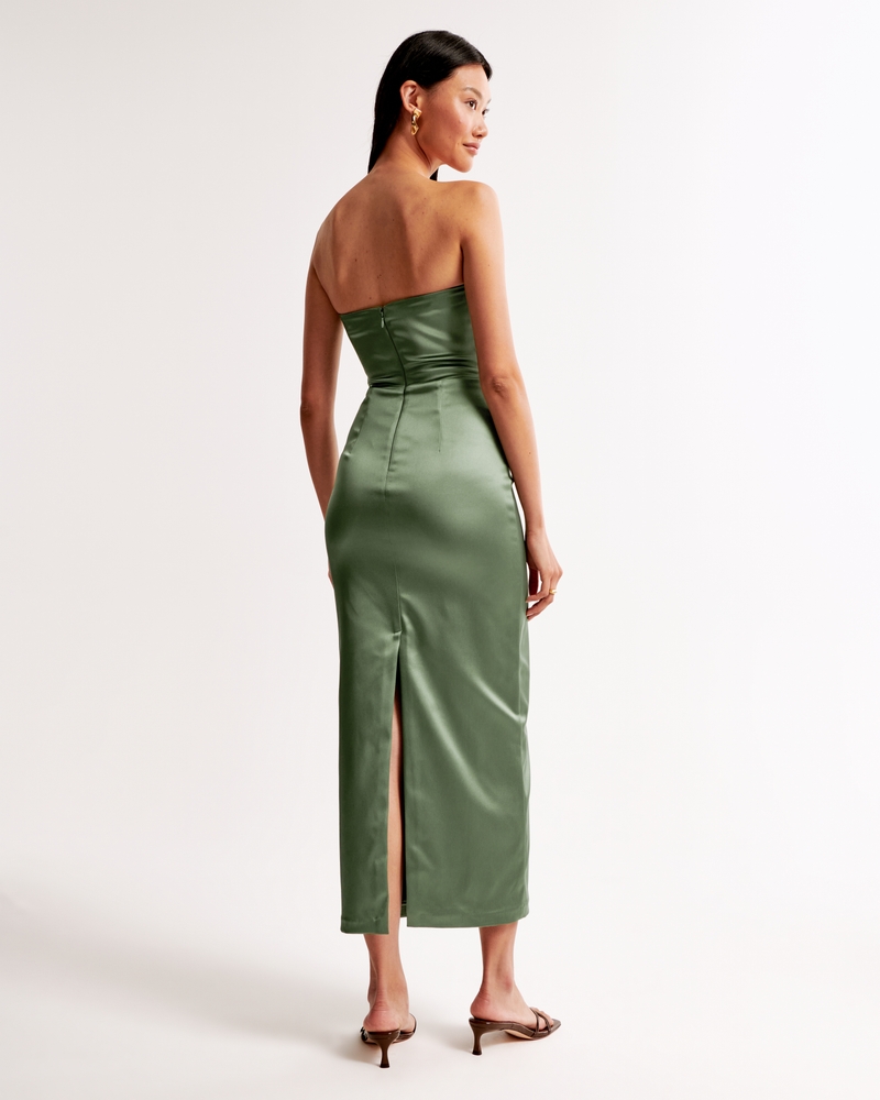 Strapless Satin Sculpt Maxi Dress