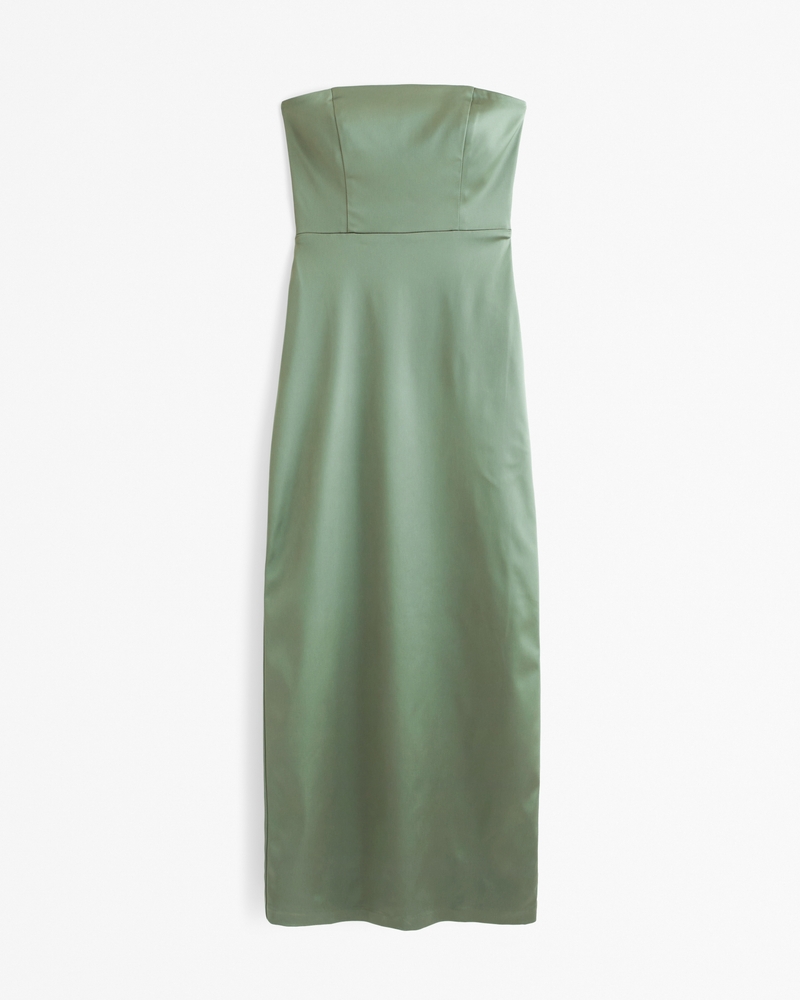 Strapless Satin Sculpt Maxi Dress
