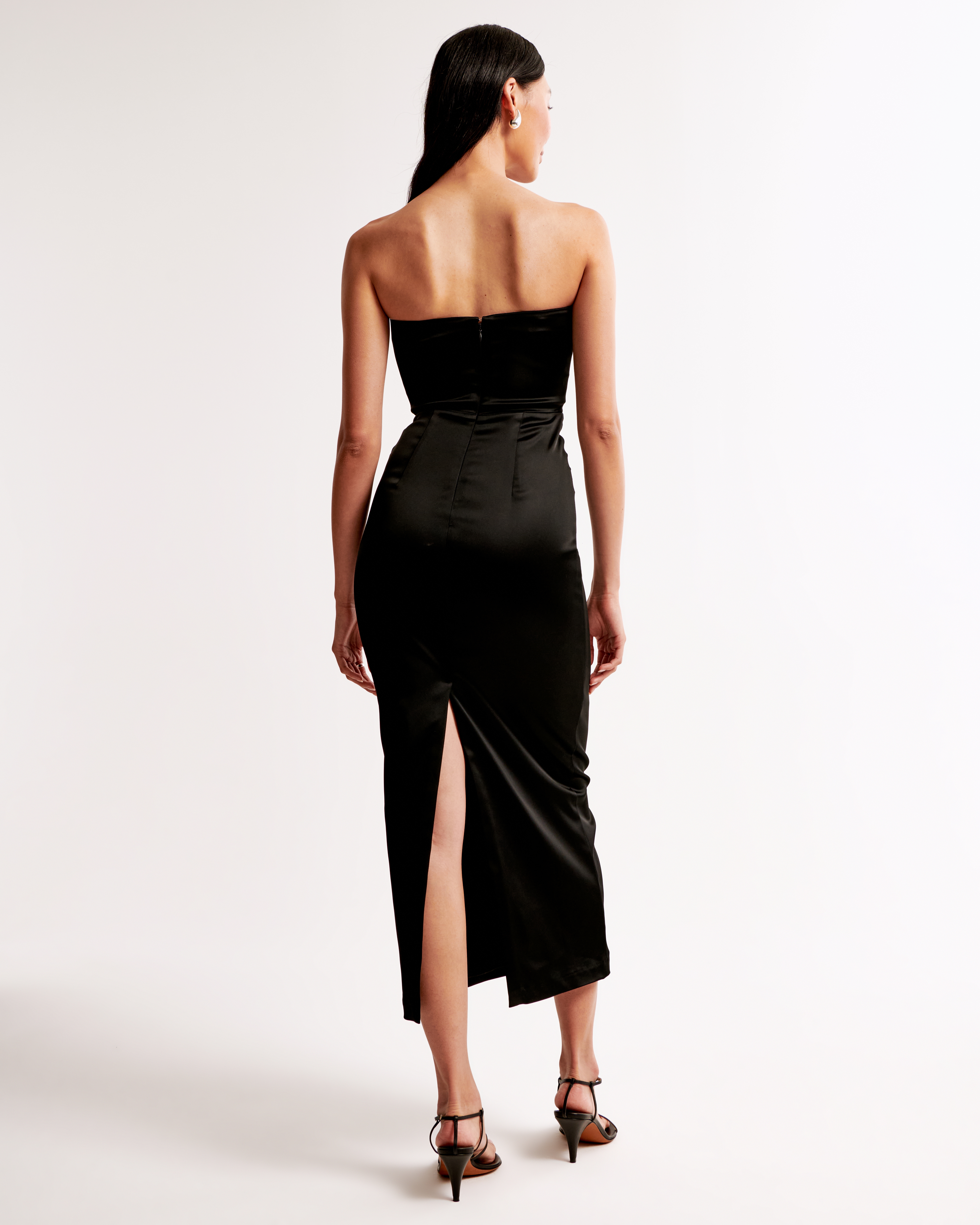 Strapless Cat-eye Boned Bodice Maxi Bridesmaid Dress With