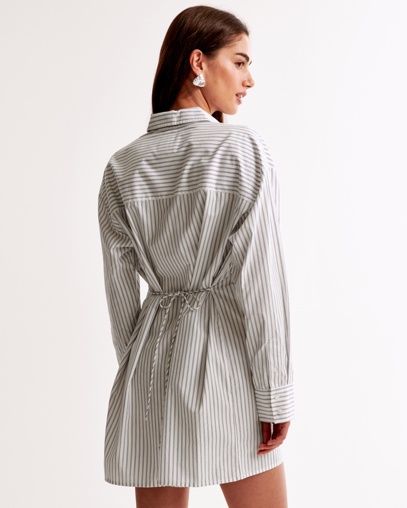 Long-Sleeve Mini Shirt Dress