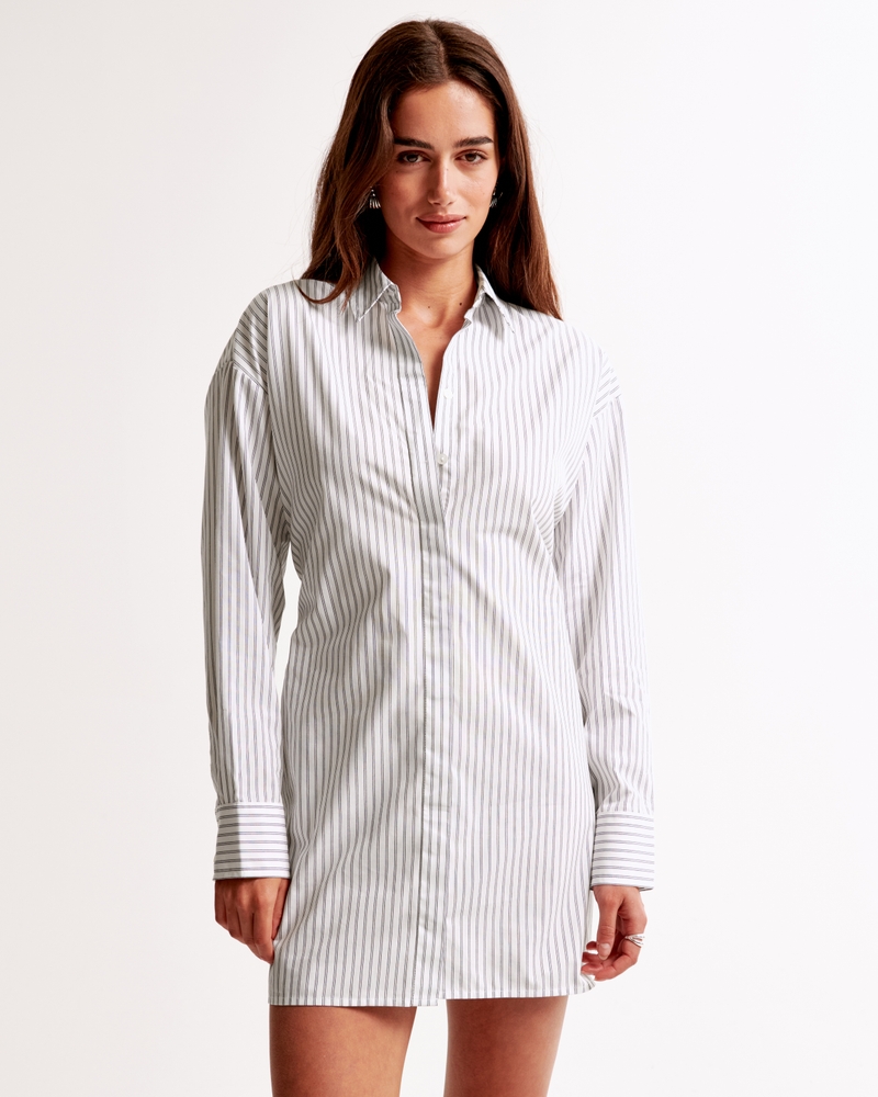 Long-Sleeve Mini Shirt Dress