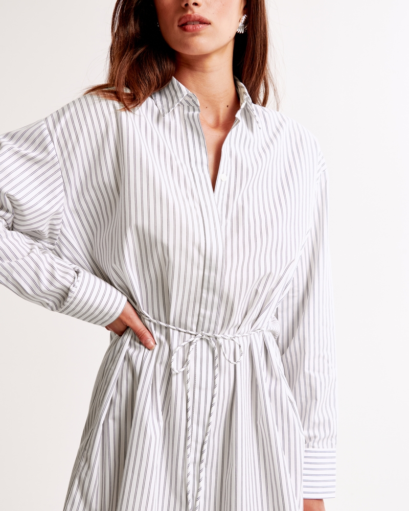Long-Sleeve Mini Shirt Dress