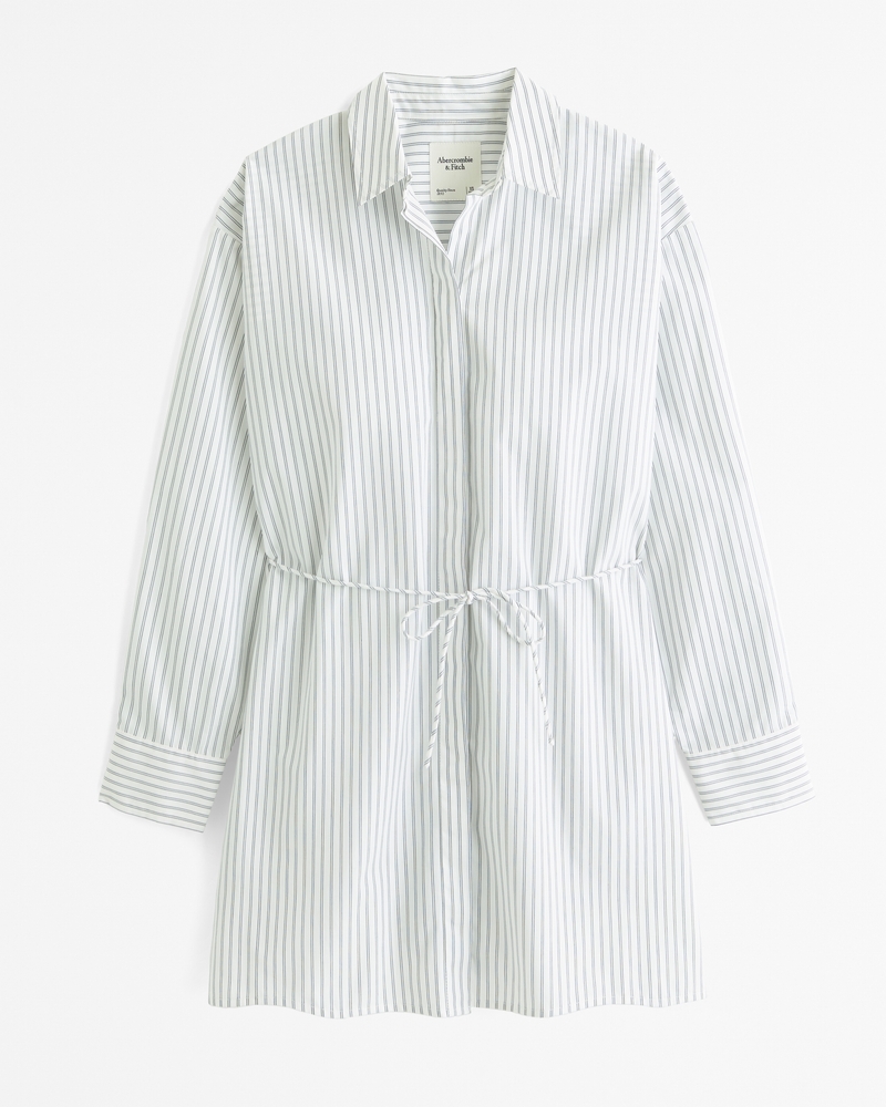 Long-Sleeve Mini Shirt Dress