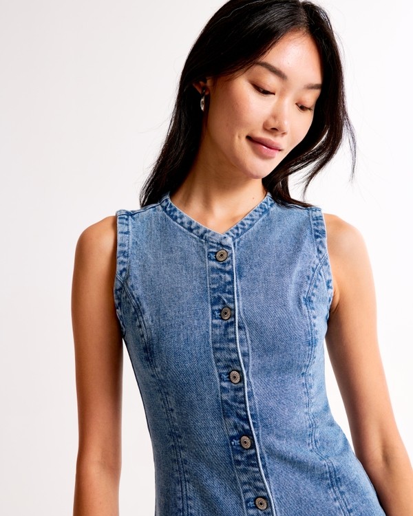 The A&F Mara High-Neck Vest Midi Dress