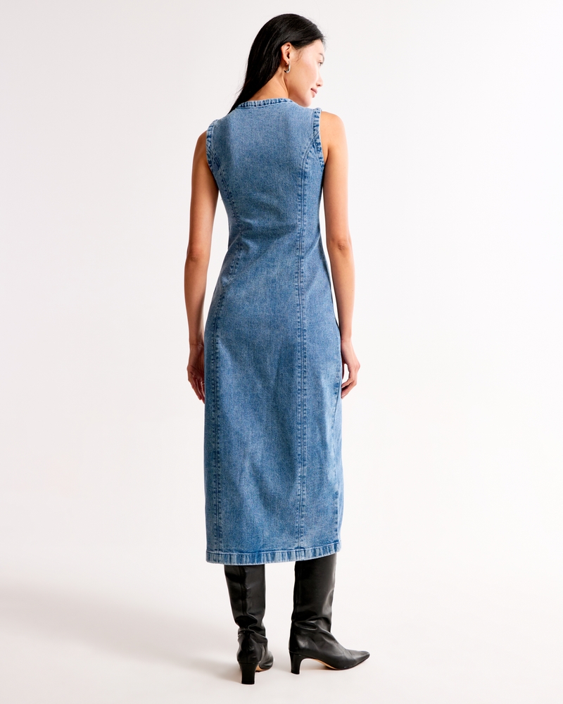 The A&F Mara High-Neck Vest Midi Dress
