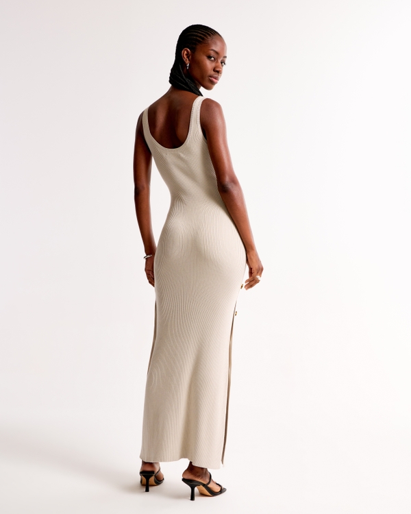 Scoopneck Maxi Sweater Dress, Gray view 2