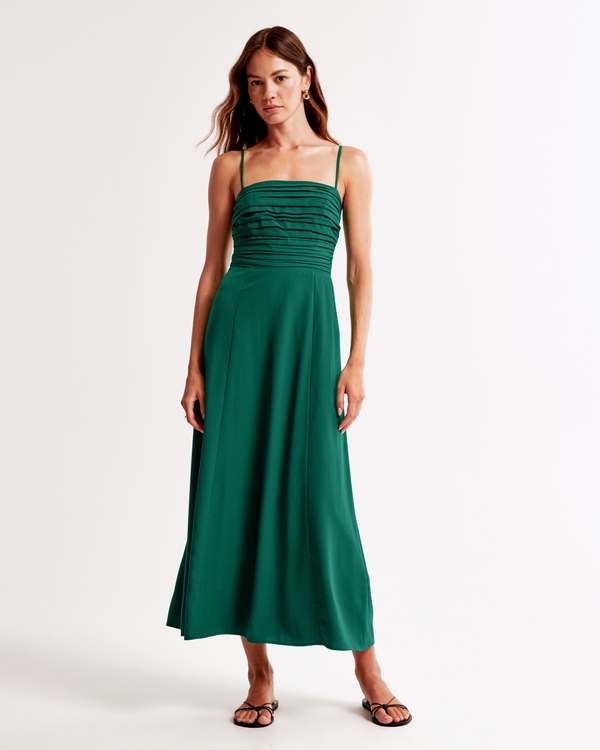 Emerson Crepe Midi Dress, Green Floral