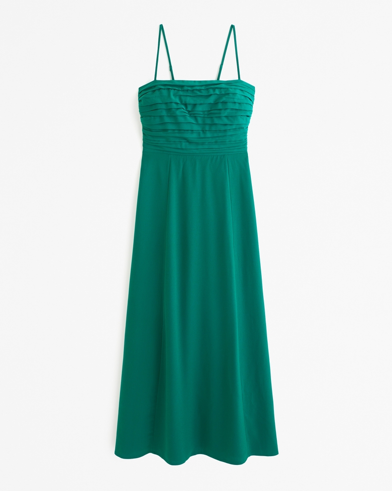 A&F Smocked bodice linen on sale blend midi dress