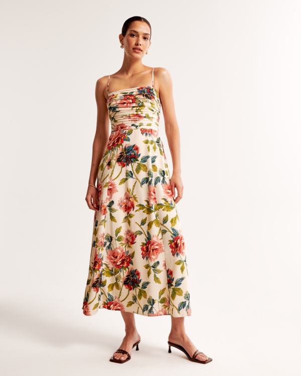 Emerson Crepe Midi Dress, Cream Floral