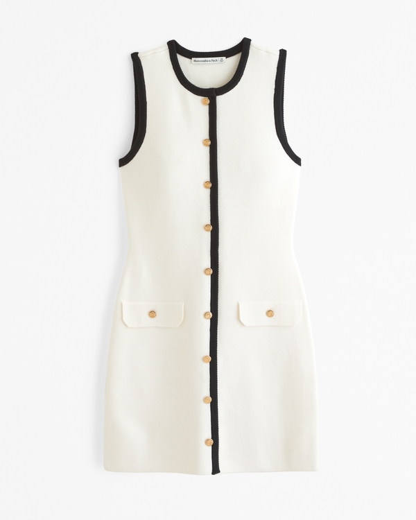 The A&F Mara High-Neck Vest Sweater Dress, Cream