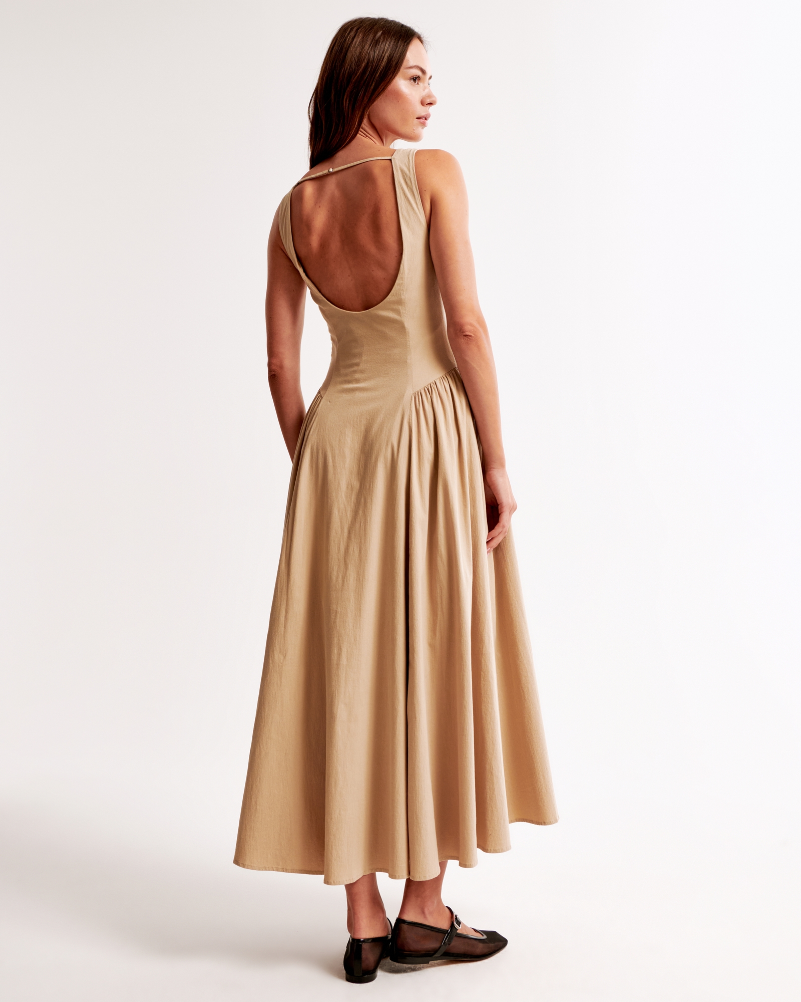 Drop-Waist Midi Dress