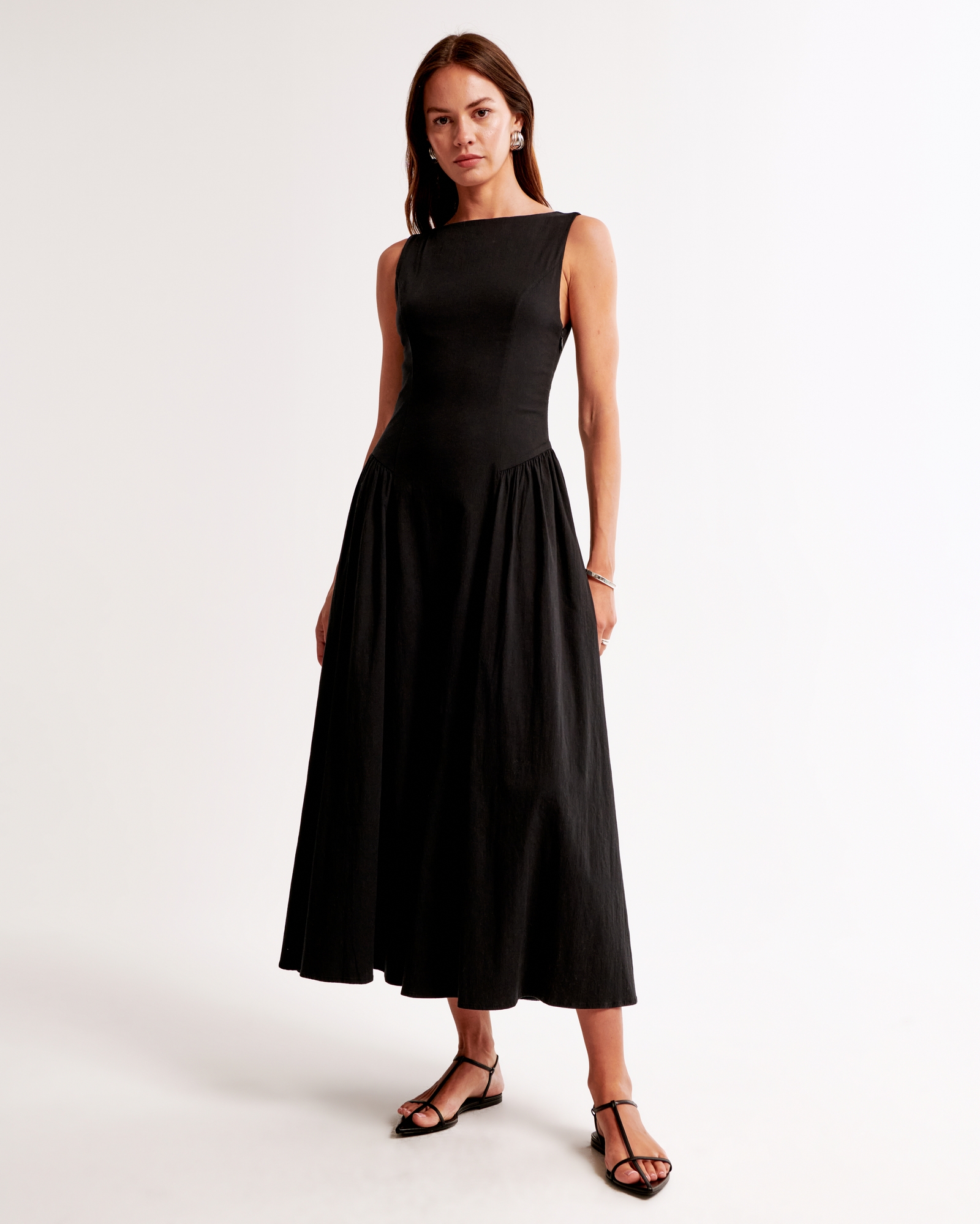 Drop-Waist Midi Dress