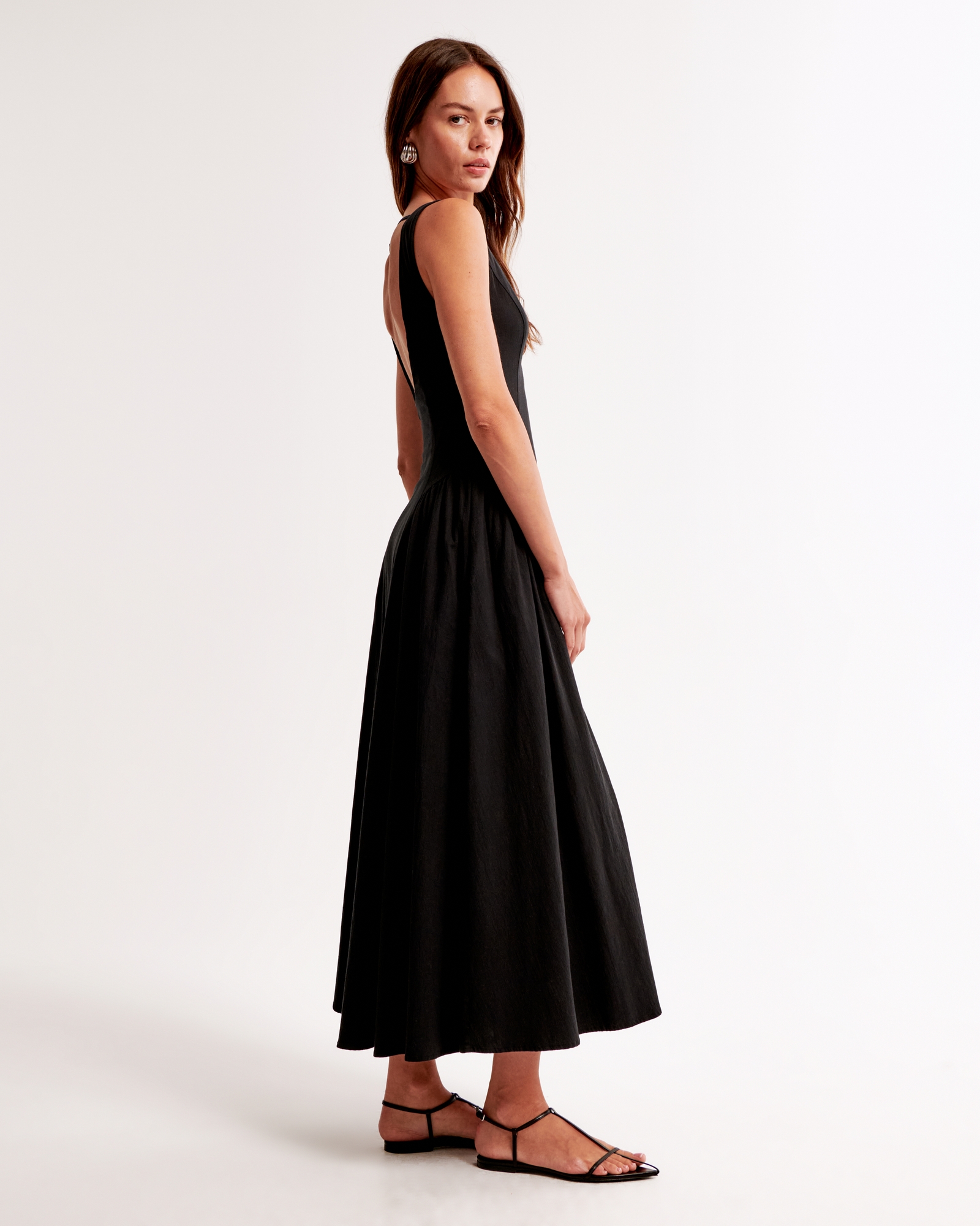 Drop-Waist Midi Dress