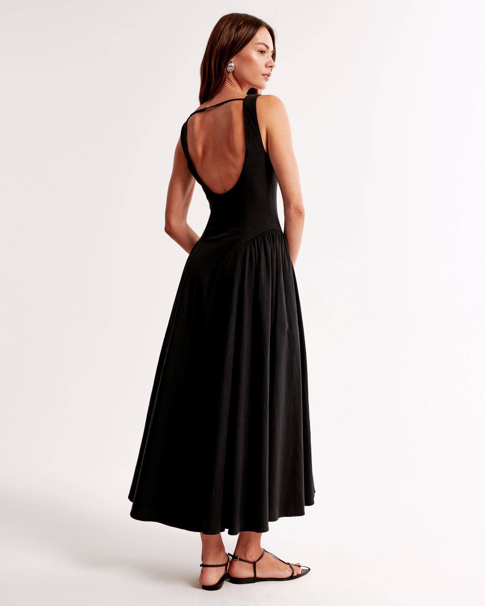 Drop-Waist Midi Dress