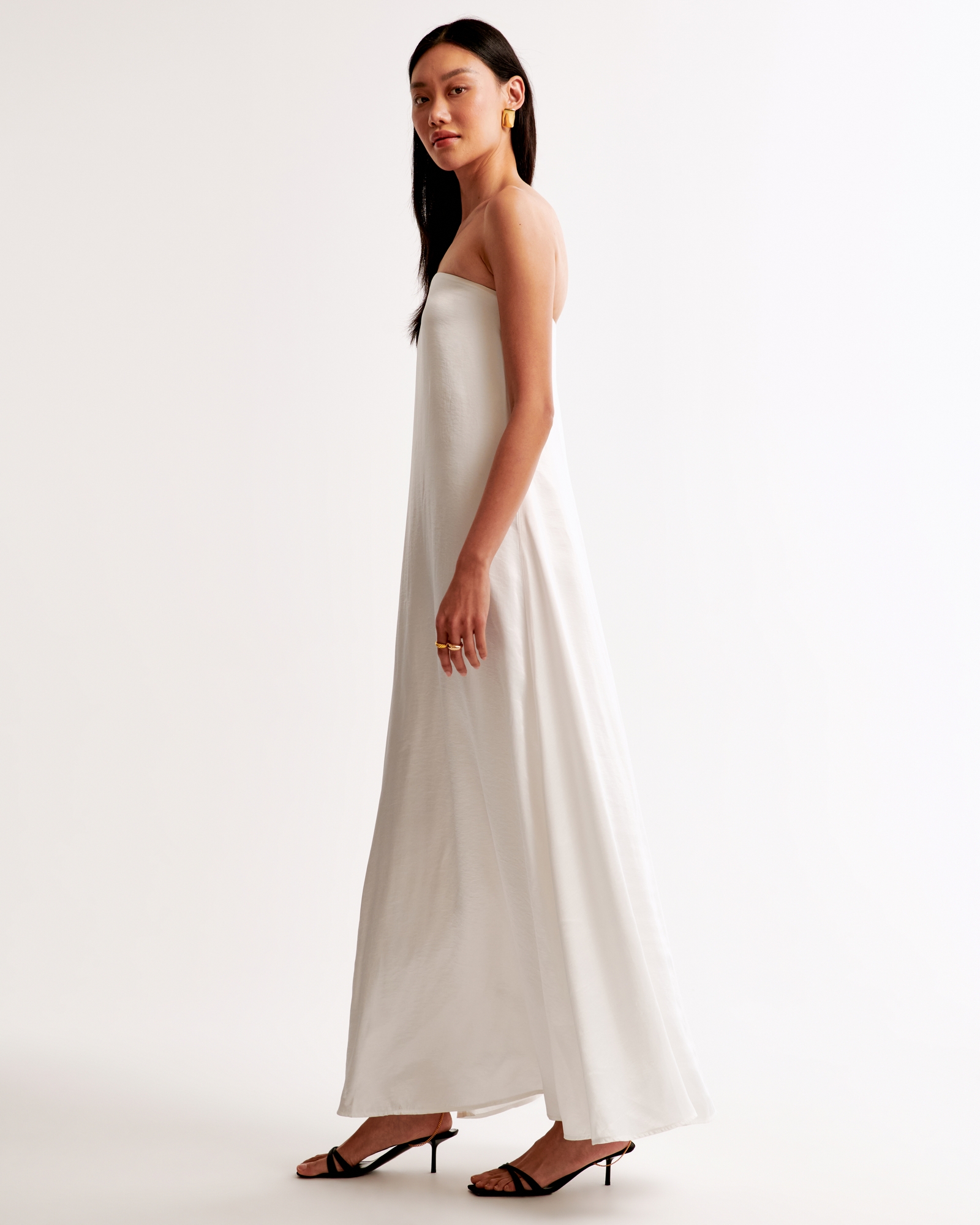 Strapless Trapeze Maxi Dress