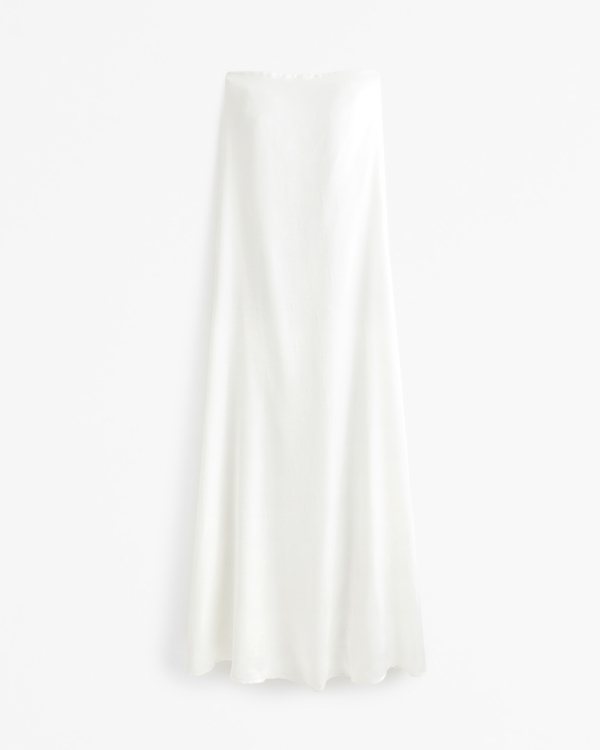 Strapless Trapeze Maxi Dress, Pearl view 1