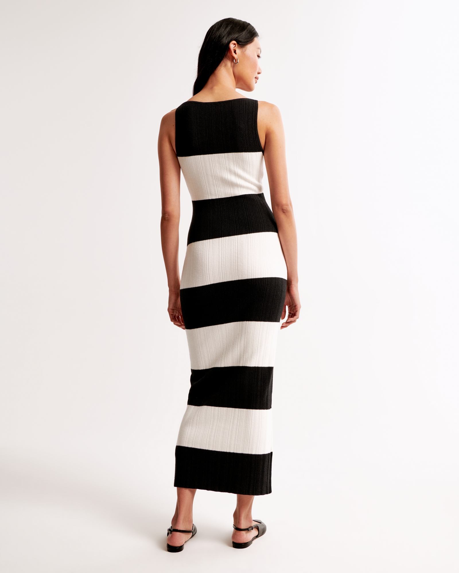 High-Neck Midi Sweater Dress