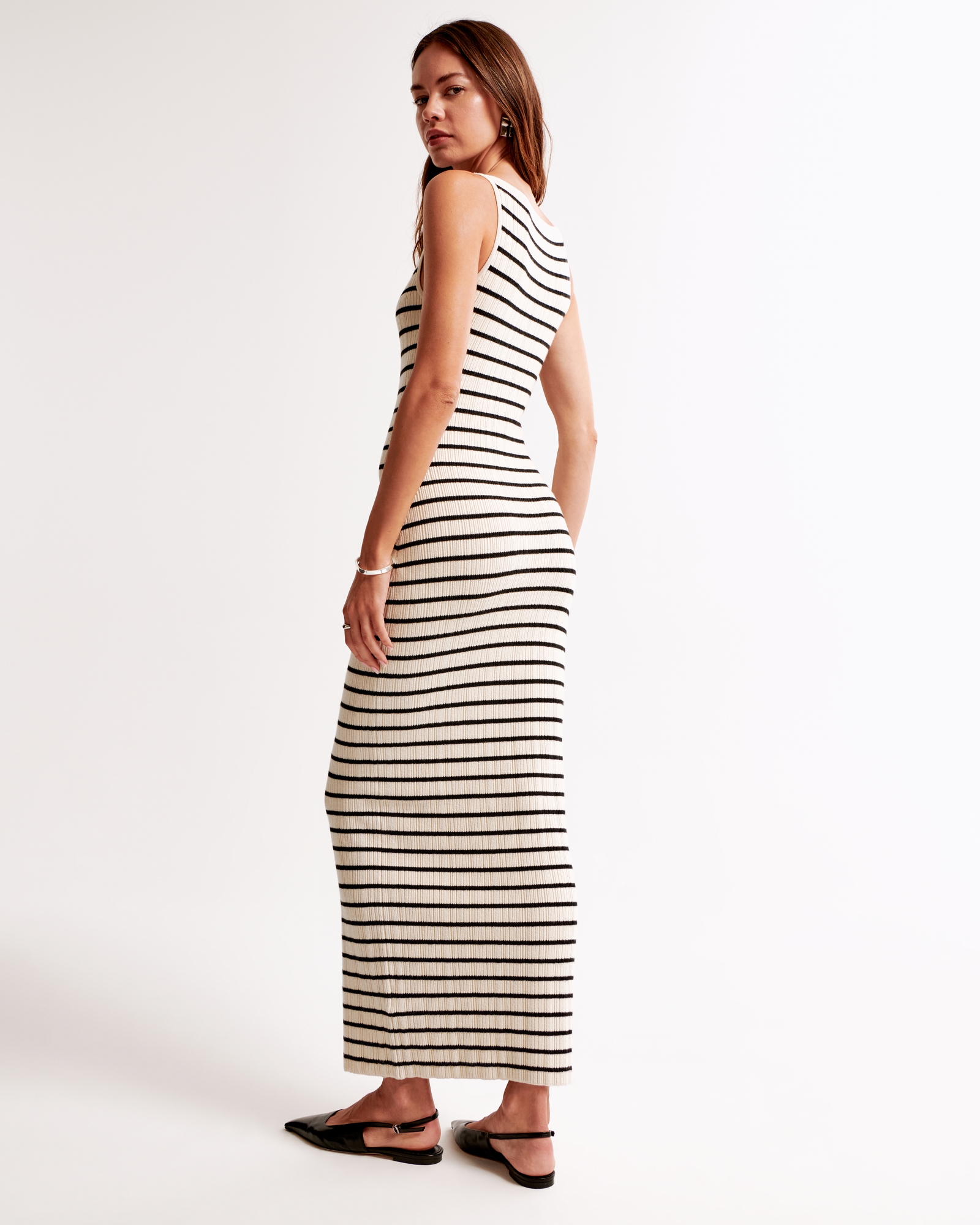 High-Neck Midi Sweater Dress