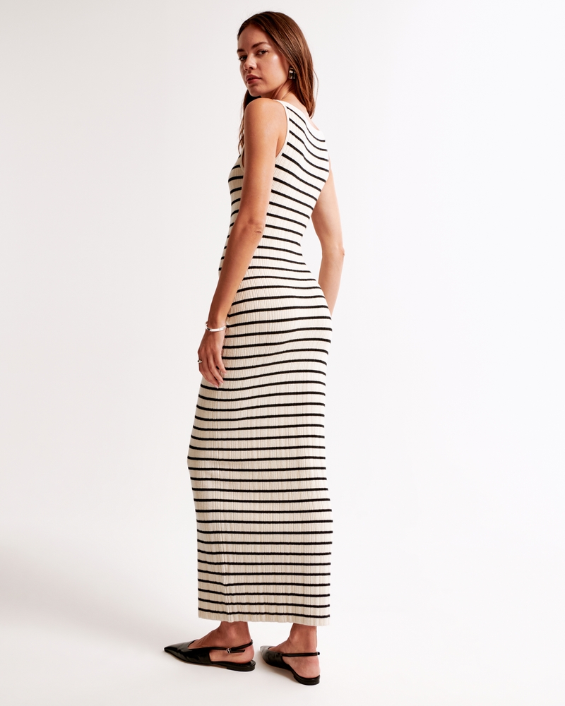 High-Neck Midi Sweater Dress