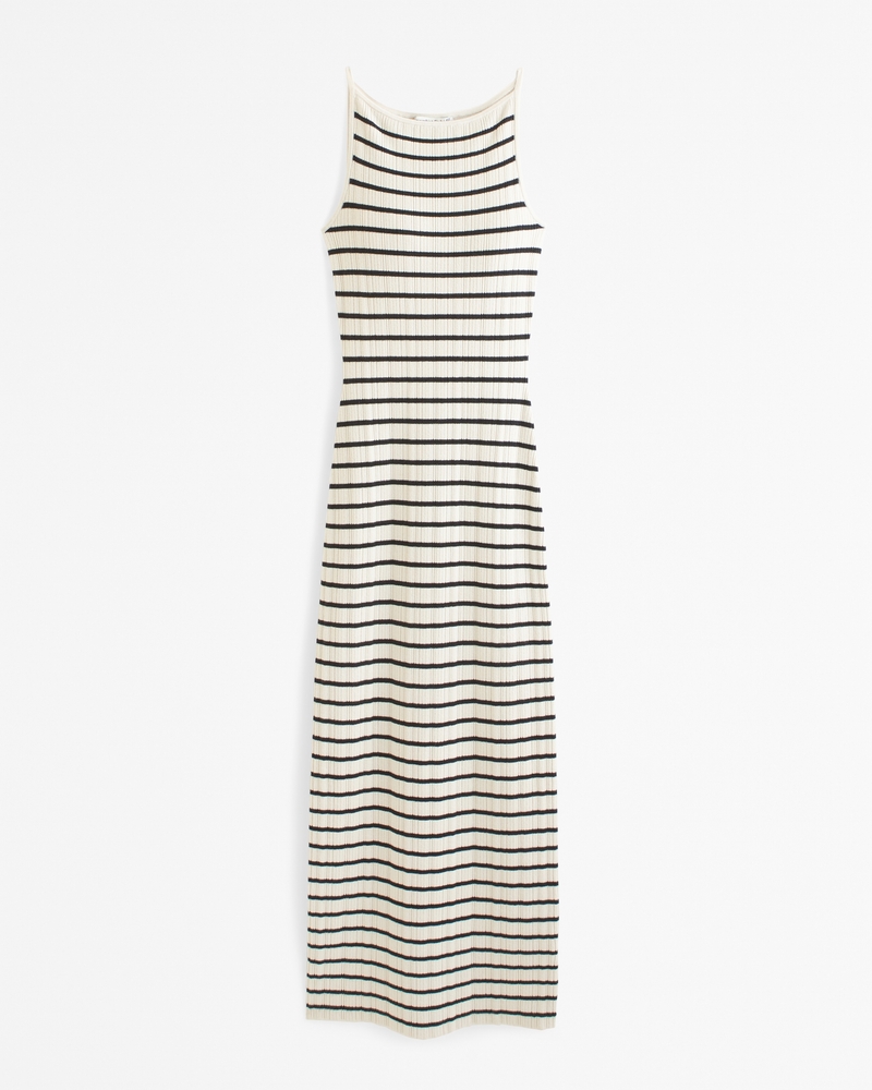 High-Neck Midi Sweater Dress