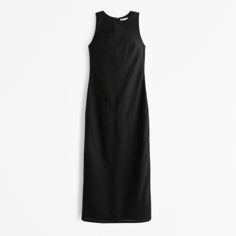 Женские платья Abercrombie & Fitch High-Neck Linen-Blend Maxi Dress