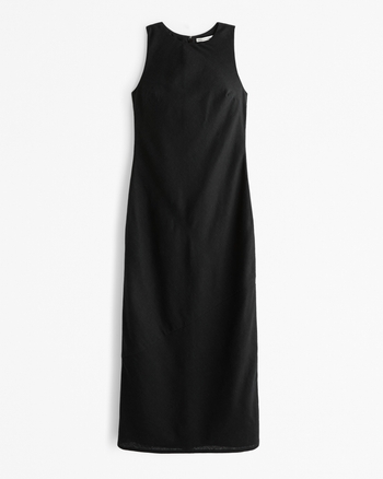 High-Neck Linen-Blend Maxi Dress from Abercrombie & Fitch - $32.97