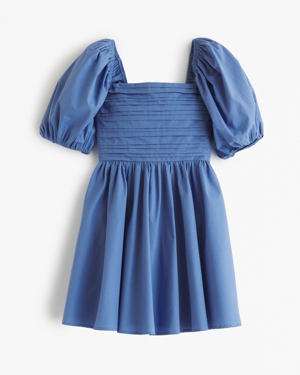 Emerson Waisted Poplin Mini Dress, Blue