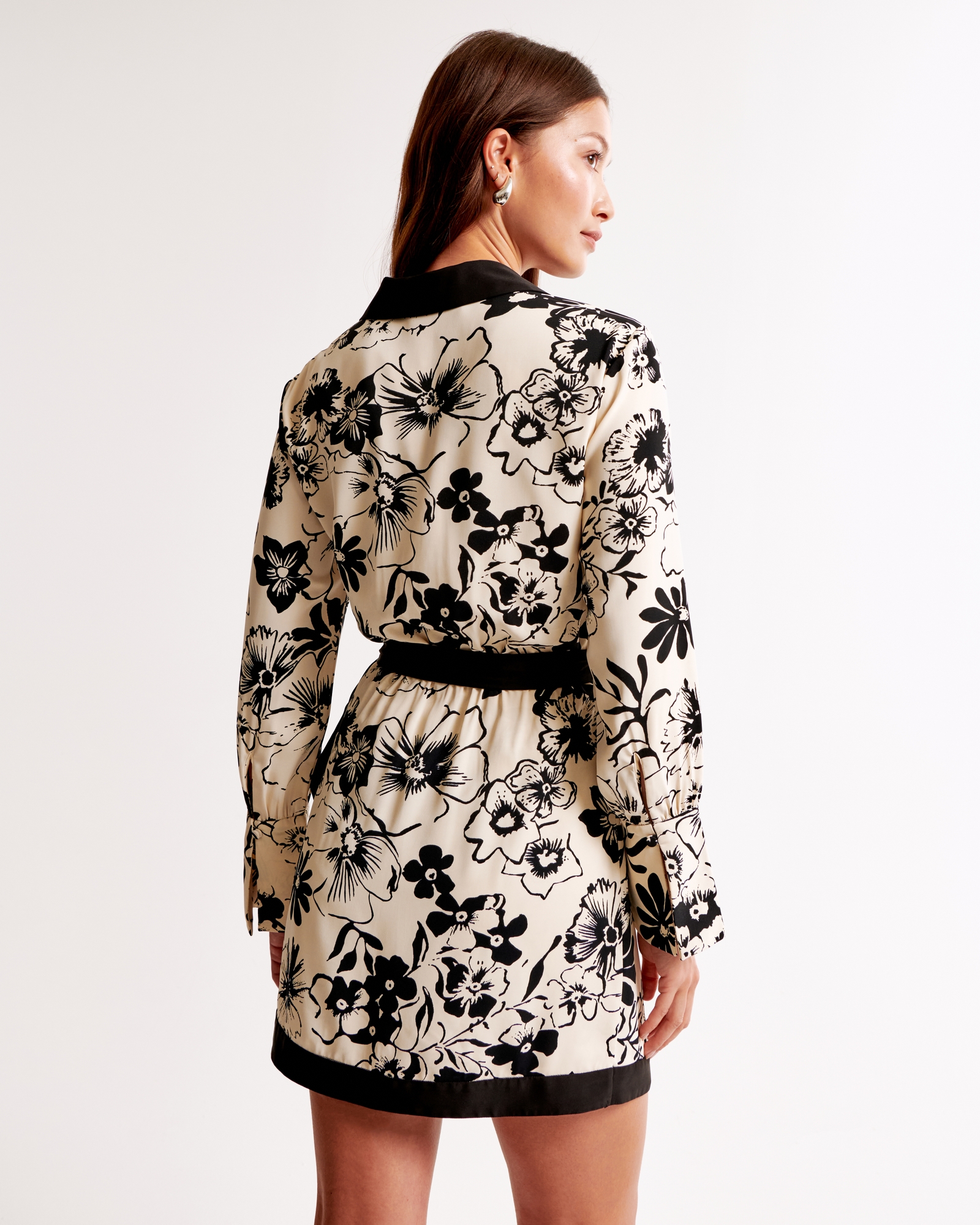 Long-Sleeve Wrap Mini Dress