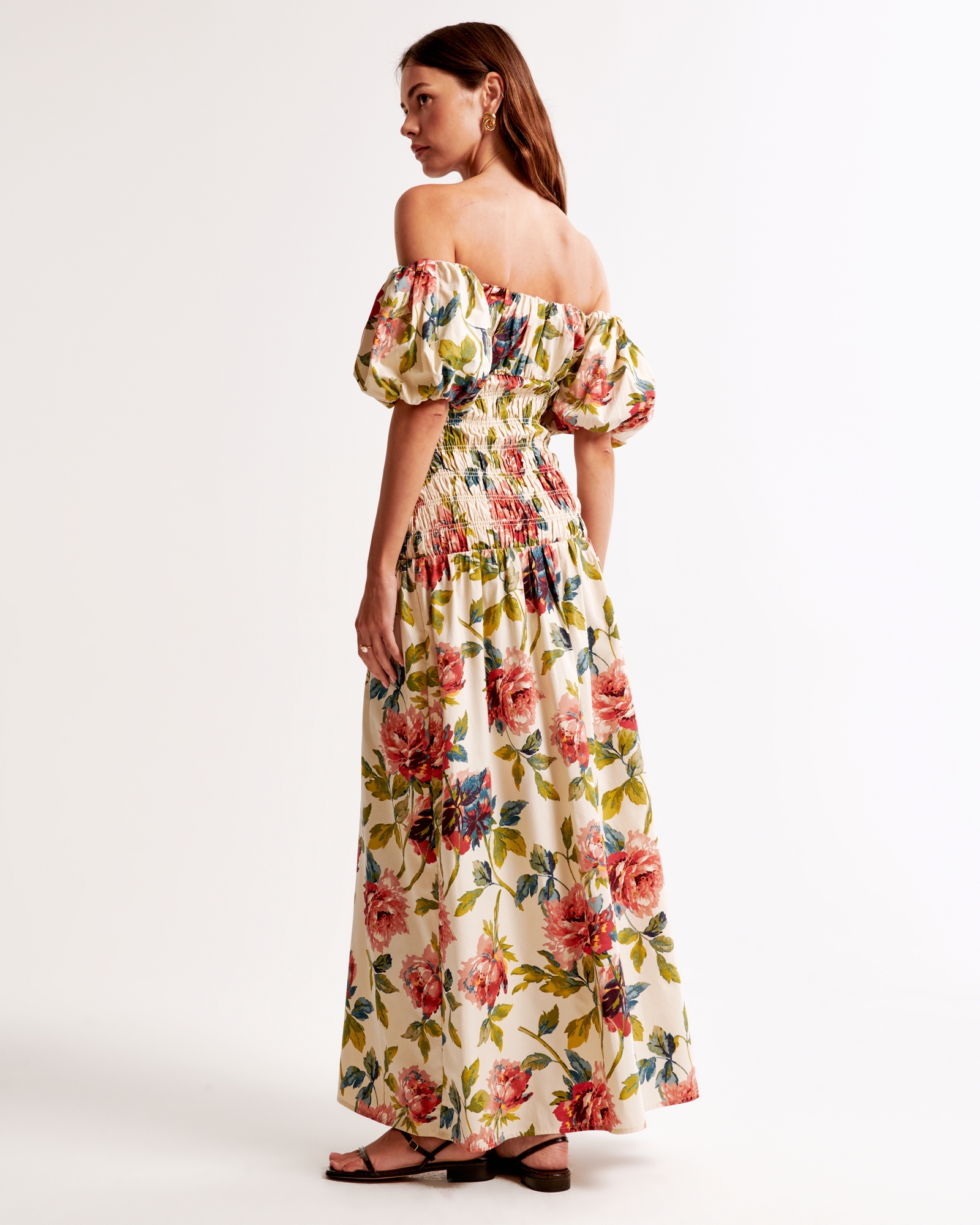 Smocked Drop-Waist Maxi Dress