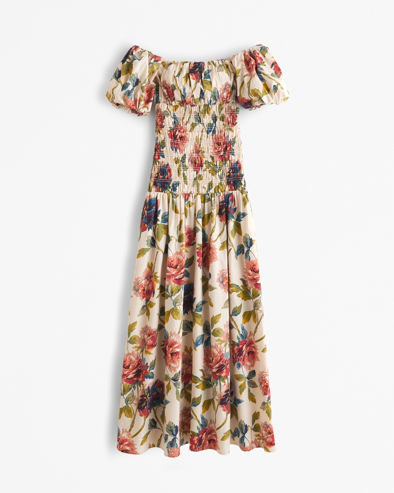 Flattering Smocked Waist Off-Shoulder Dress Flattering Smocked Waist Off-Shoulder Dress