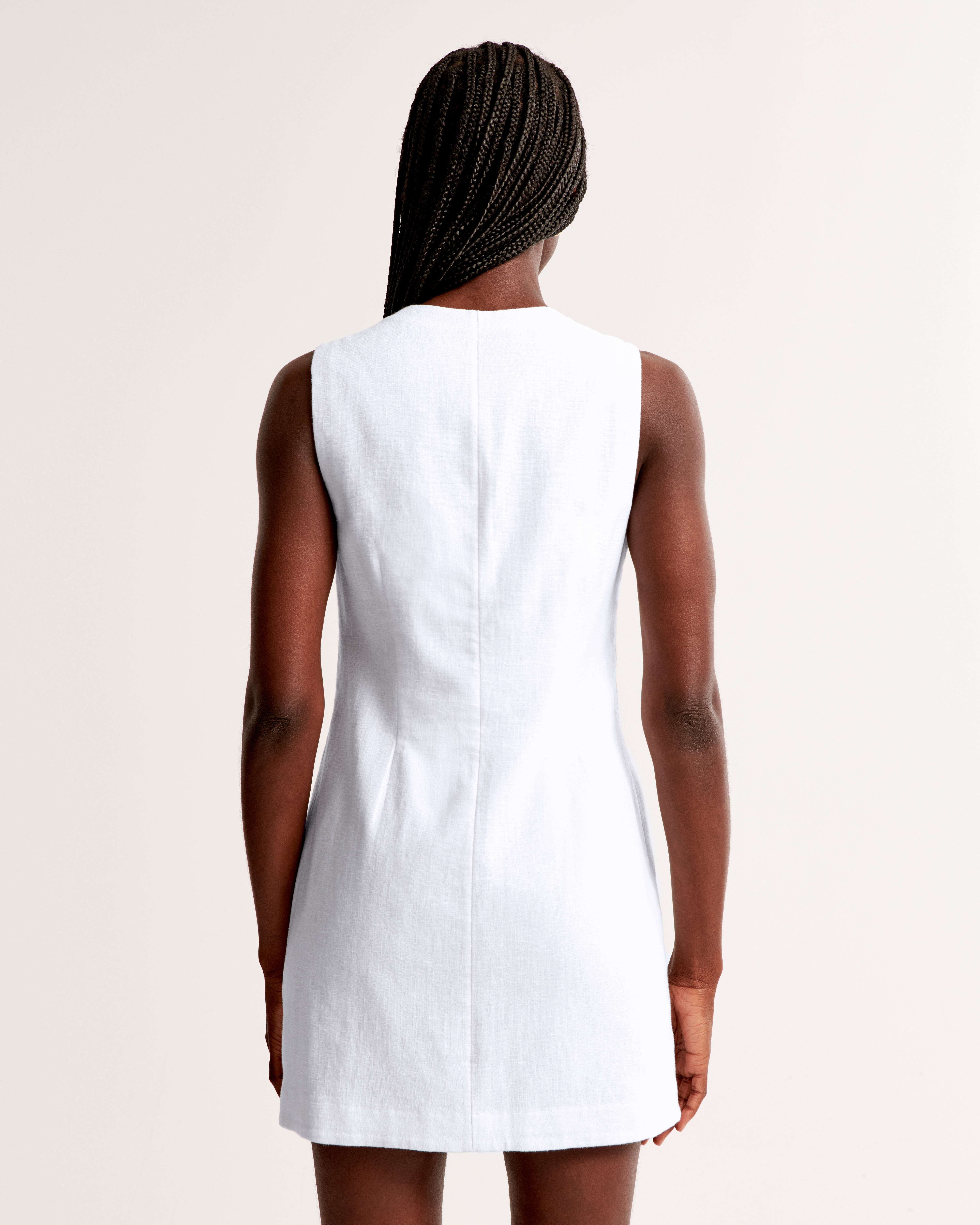 Abercrombie & Fitch The A&f Mara Linen-blend Vest Mini Dress In White