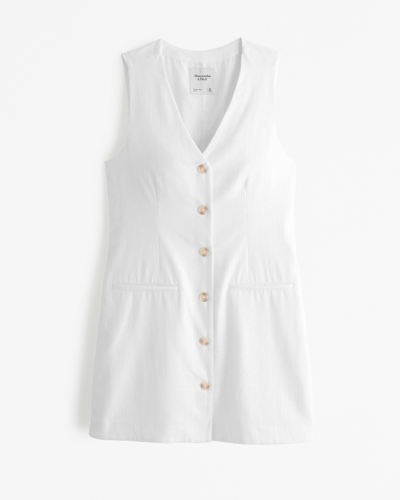 Women's The A&F Mara Linen-Blend Vest Mini Dress | Women's