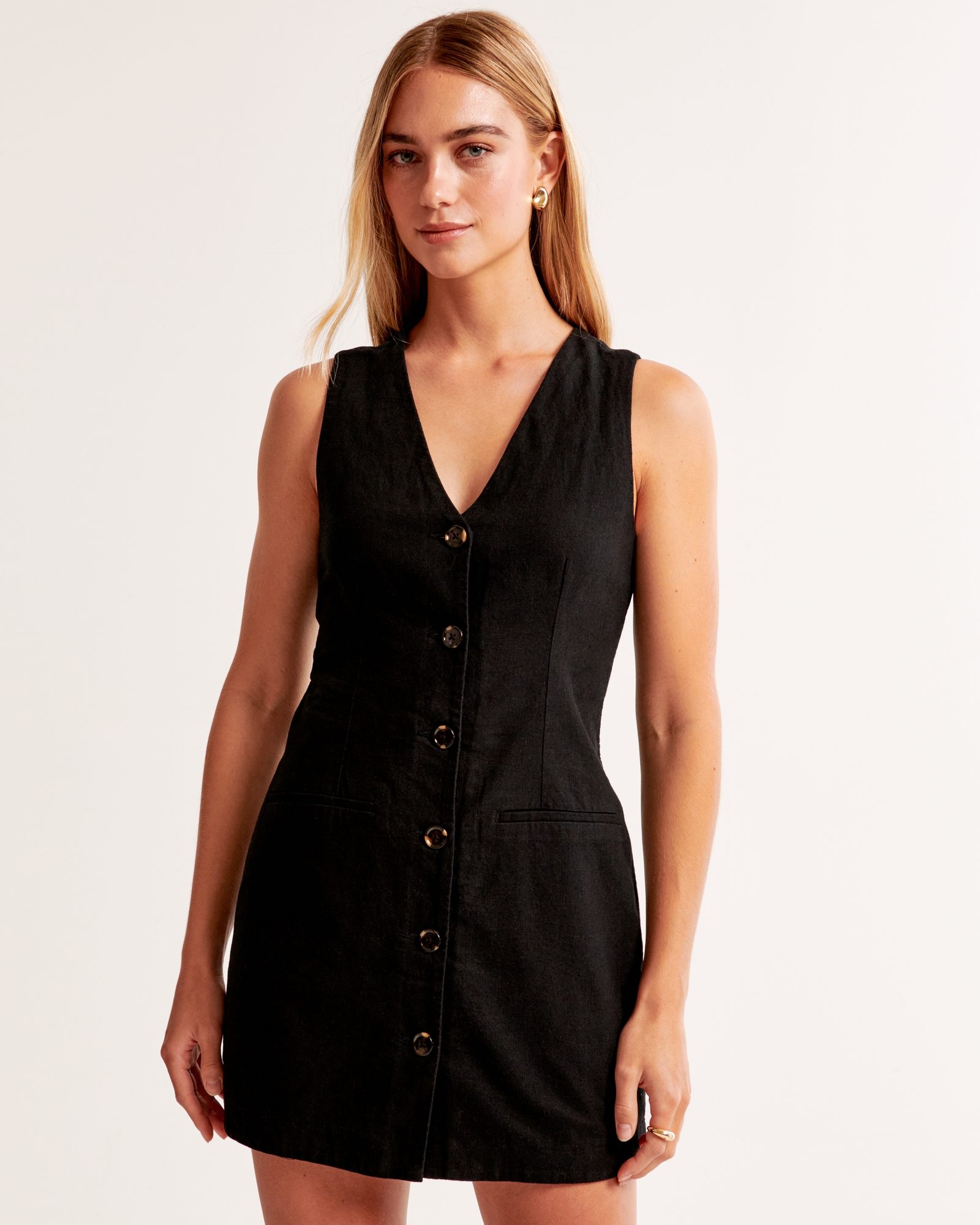 The A&F Mara Linen-Blend Vest Mini Dress