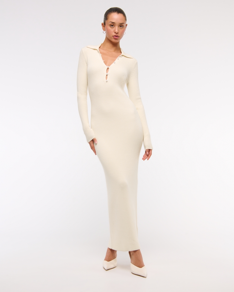 american eagle long sleeve dress Aerie Long Sleeve Knit Tie Front Maxi Dress