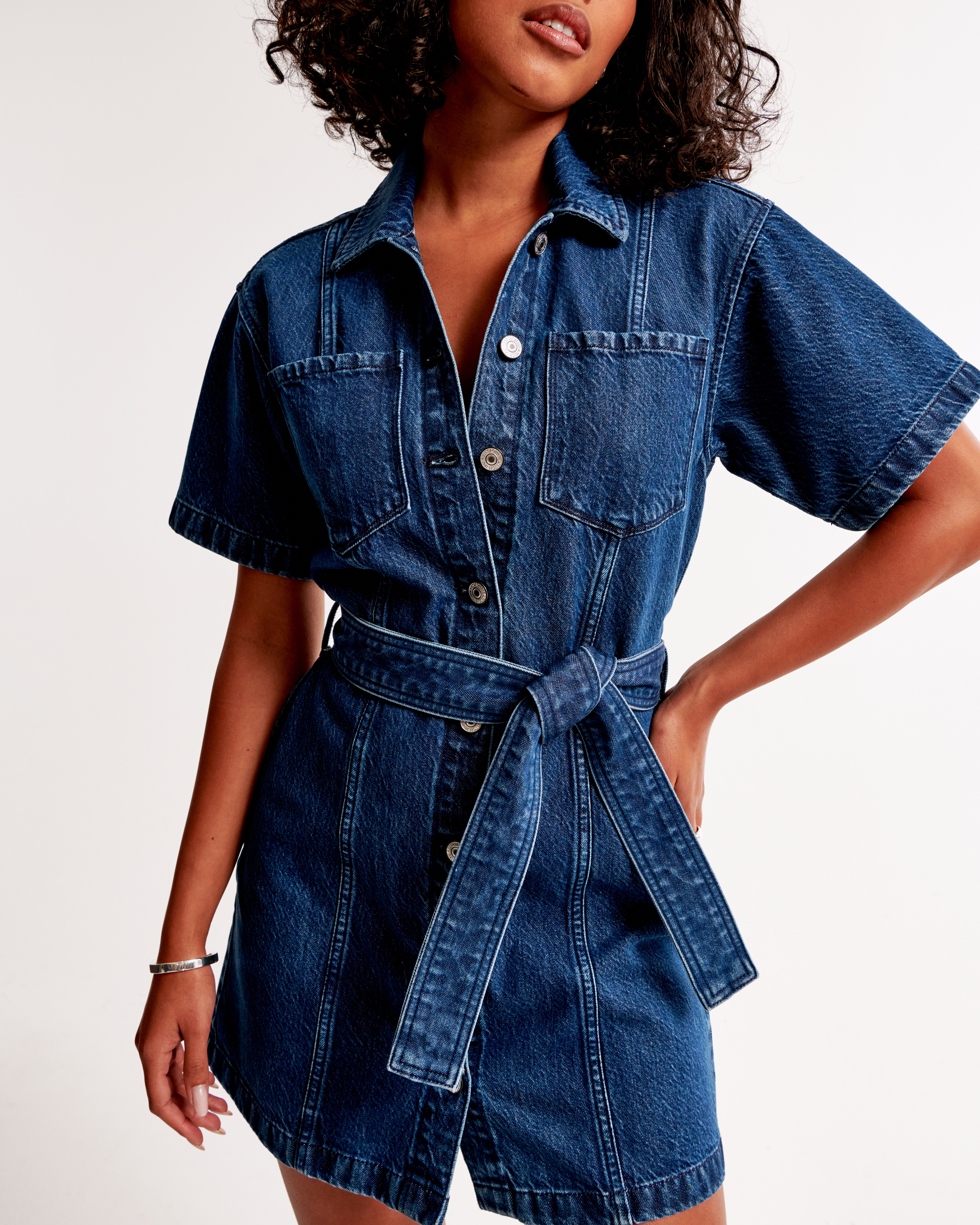 Women's Short-Sleeve Denim Shirt Dress | Women's Dresses & Jumpsuits |  Abercrombie.com