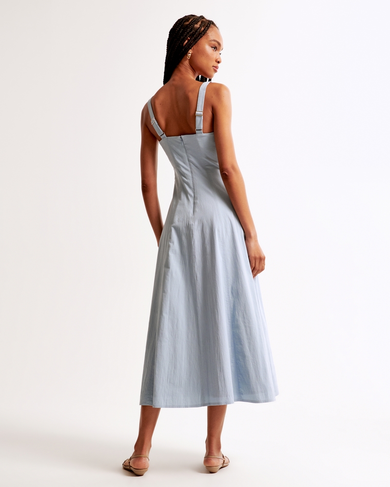 Fit & Flare Stretch Midi Dress