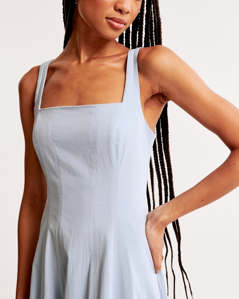 Fit & Flare Stretch Midi Dress